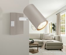 Nástěnné svítidlo s vypínačem 1x GU10 piesková IP20 GLOBO lighting ROBBY 57911-1SA