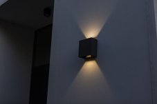 LUTEC 5104003012 GEMINI exteriérové ​​nástěnné svítidlo LED 10W 400lm 3000K IP54 matná černá