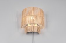 TRIO Reality R20071026 SATNA nástěnné svítidlo s vypínačem 1xE27 bílá matná, přírodní