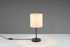 TRIO Reality R51851036 AIMEE stolní lampička v370mm 1xE27 černá matná, přírodní