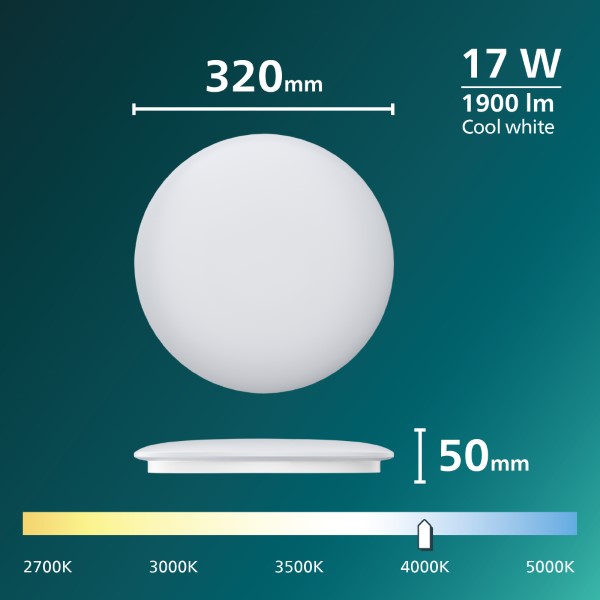 Stropní svítidlo LED 4000K biela IP20 PHILIPS Moire 8721103069030