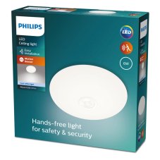 Philips 8719514431829 Mauve LED stropní svítidlo se senzorem PIR 6W/640lm 4000K bílá