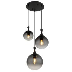 GLOBO 15885-3H DALTON závesné svietidlo D390mm 3xE27 čierna, dymová
