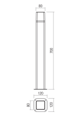 REDO 90613 VOLT venkovní stojanové svítidlo/sloupek V700mm SMD LED 13W 1200/895lm 3000K IP54 tmavě zelená