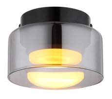 GLOBO 16055DS HIGGINS stropní svítidlo D130mm 1xGX53 6W 400/270lm 1800K černá, kouřová