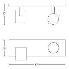 Philips 8719514435315 Runner stropné bodové svietidlo/spot 2xGU10 čierna
