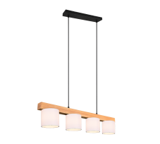 TRIO R30654001 CAMERON závěsné svítidlo 4xE14 černá, dřevo, bílá