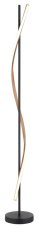GLOBO 67354S WATKINS stojací lampa V1507mm LED 30W 3180/1225lm 3000K černá, imitace dřeva