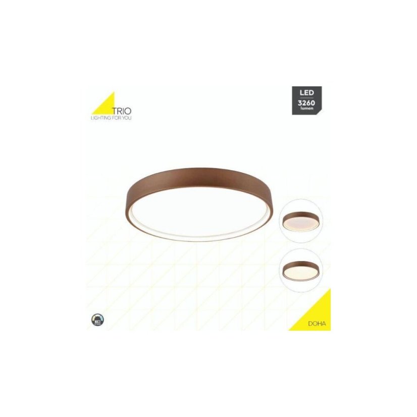 TRIO 641310265 DOHA stropní svítidloSMD LED D450mm 29W/3260lm 2300+3000+4000K kávová