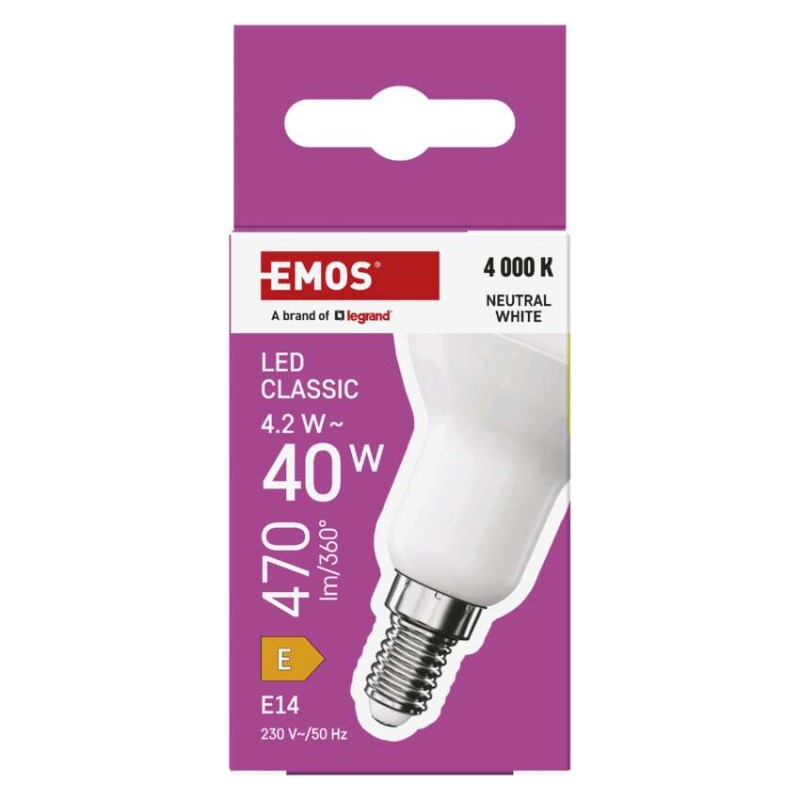 Emos ZQ7E23 LED žárovka E14 CLASSIC R50 4,2W 470lm 4000K