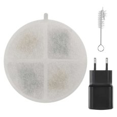 EMOS H6102 Vodná fontána Pet Care – 2,6 l, sivá, Wi-Fi, inteligentné napájanie pre mačky a psy