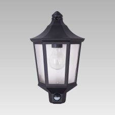 PREZENT 31601 TULSA záhradný stĺpik 1xE27/60W,IP44,SENS,M.BK,číre sklo