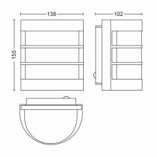 Philips 17479/93/PN Calgary venkovní nástěnné svítidlo E27 1x60W IP44 antracitové