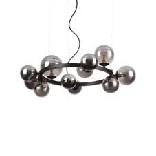 Ideal Lux 271392 PERLAGE závesné svietidlo 11xG9 D730mm čierna, dymová