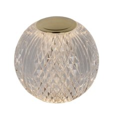 LUCIDE 13599/02/60 CINTRA dotyková stolní lampička V105mm LED 2W/125lm 2700K mosazná, průhledná, nabíjecí baterie, 3StepDIM