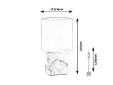 RABALUX 74069 Nalisa stolní lampička V225mm1xE14 mramorový efekt, bílá