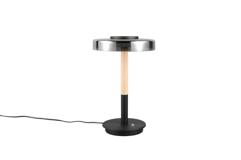TRIO 554910132 CELESTE stolní lampička V350mm SMD LED 10W/1050lm 3000K černá, dřevo