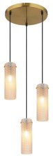 GLOBO 15775-3HR KAROLO závesné svietidlo D350mm 3xE14 zlatá, jantárová
