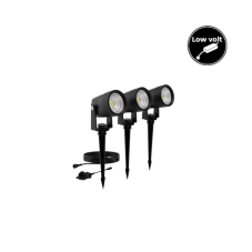 Philips 8720169386976 GardenLink Low Volt 24V Reuel Starter Kit venkovní zapichovací svítidlo/reflektor LED V125mm + hrot145mm 1,5W/180lm 2700K IP44 černá 3-set+napájací zdroj+kabel 5m