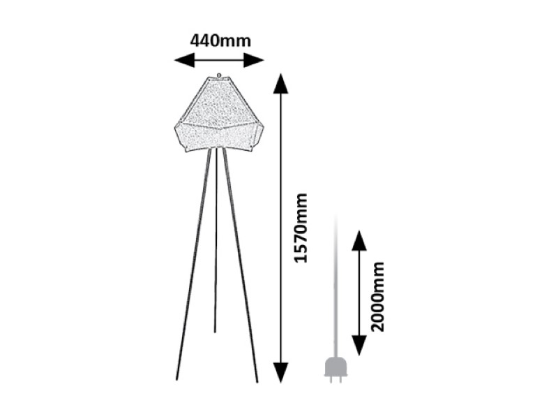 RABALUX 74000 Lomiro stojacia lampa D440mm 1xE27 šedá