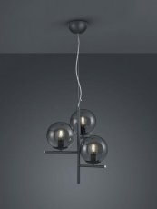 TRIO 302000342 Pure Závesné svietidlo 400mm E14 3X28W Antracitová, dymová