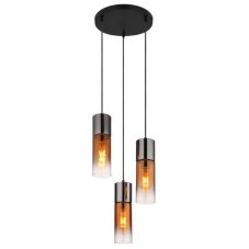 GLOBO 21000-3HG ANNIKA závěsné svítidlo D340mm 3xE27 černá, průhledná měděná