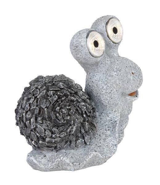 33205 GLOBO Exteriérové ​​solární LED svítidlo zahradní dekorace Šnek, 2x 0,06W 2700K IP44 šedá