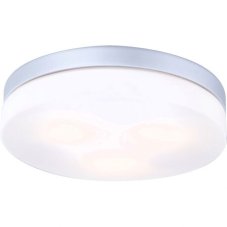 GLOBO 32113 VRANOS venkovní stropní svítidlo D300mm 3xE27 IP44 stříbrná, opál