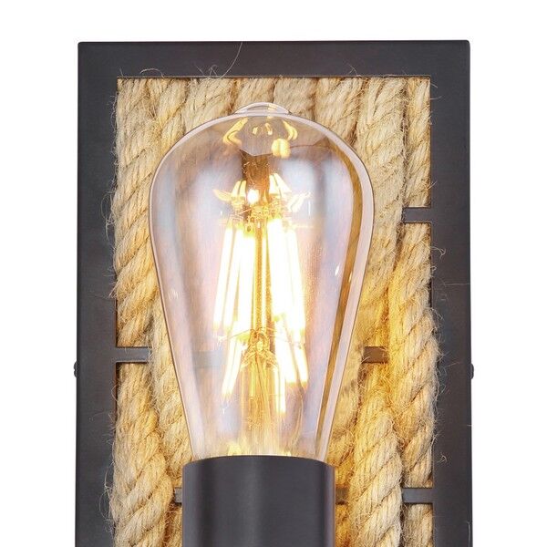 GLOBO 15679W HALIA nástenné svietidlo 1xE27 čierna matná, béžová