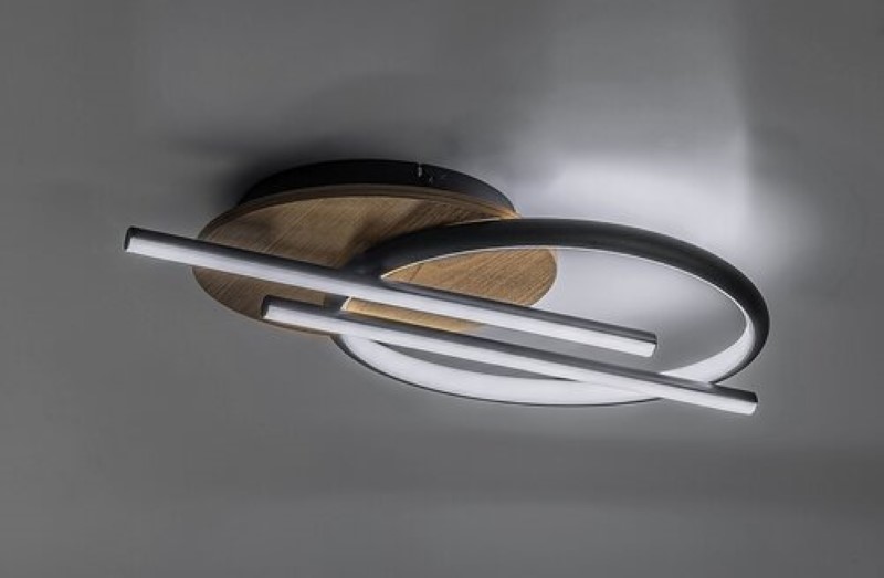 RABALUX 71404 Arash stropné svietidlo LED 40W/2200lm 3000+4000+6500K čierna, drevo, biela