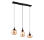 TRIO 317000313 LUMINA závesné svietidlo 3xE14 čierna matná, jantárová