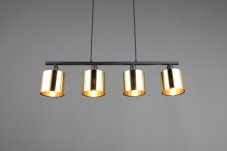 TRIO Reality R36304079 JASON závěsné svítidlo 4xE14 černá matná, zlatá