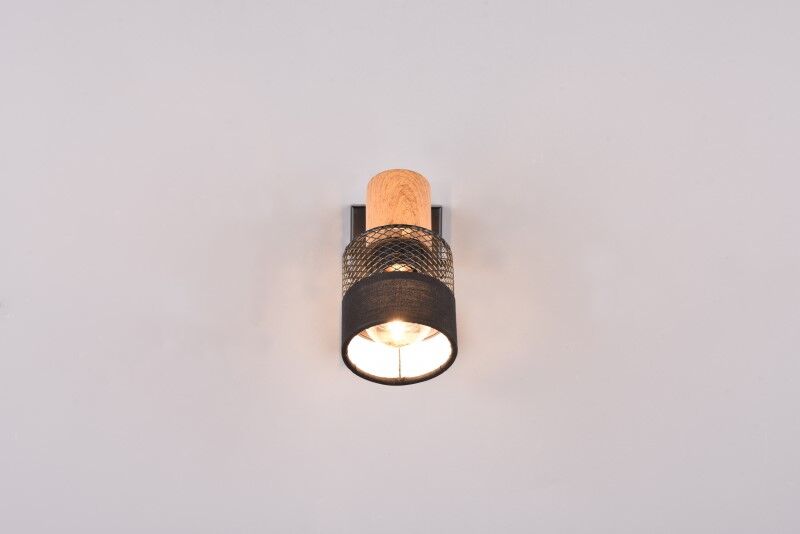 TRIO 811700132 NANDINI nástenné bodové svietidlo/spot 1xE14 čierna matná, drevo