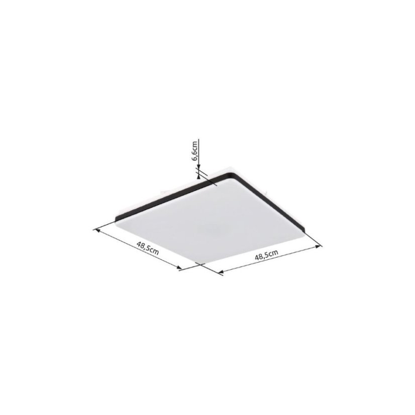 GLOBO SMART LIGHT 48025OBSH ULLY stropné svietidlo LED 485x485mm 24W/1400lm 2700-6500K biela, čierna, diaľkový ovládač