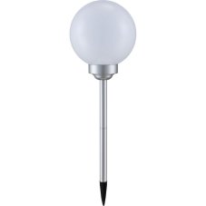 3376 GLOBO Exteriérové ​​solární LED svítidlo, zapichovací Koule na osvětlení zahrad a teras, 4x 0,06W 4000K IP44 stříbrná, bílá