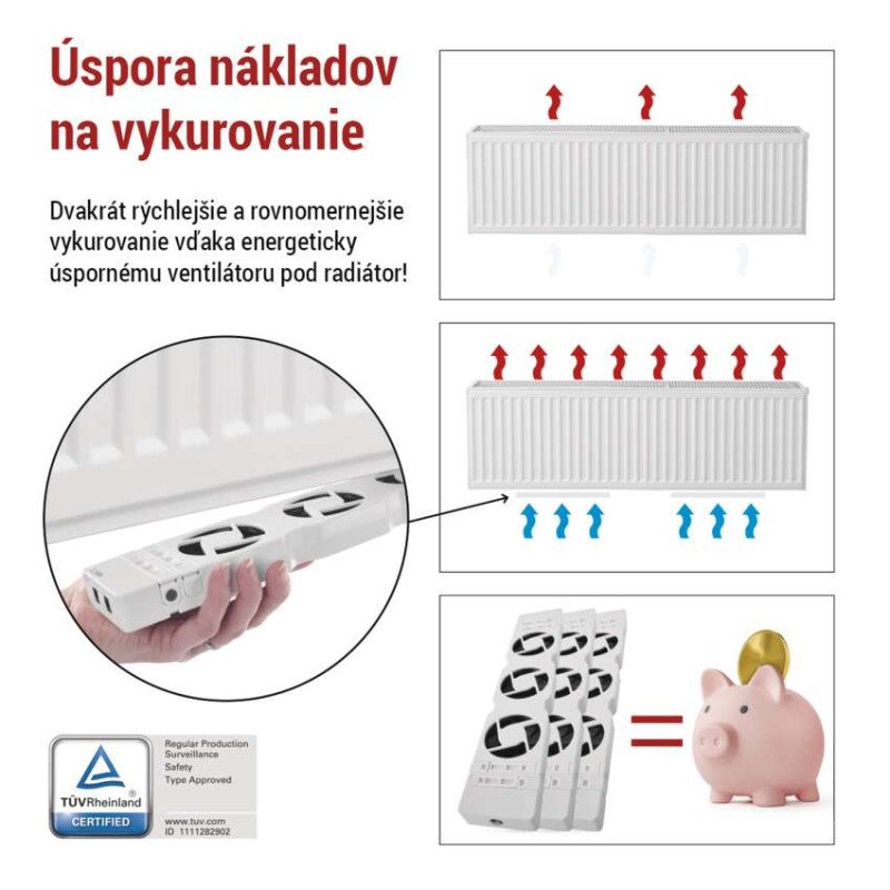 EMOS 2107563000 Ventilátor pod radiátor TRIO biela