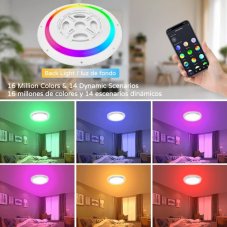 Immax 07164-40 NEO LITE TUDO Smart stropné svietidlo LED D400mm 50W/3200lm 2700-6500K RGB podsvietenie, biela, diaľkové ovládanie
