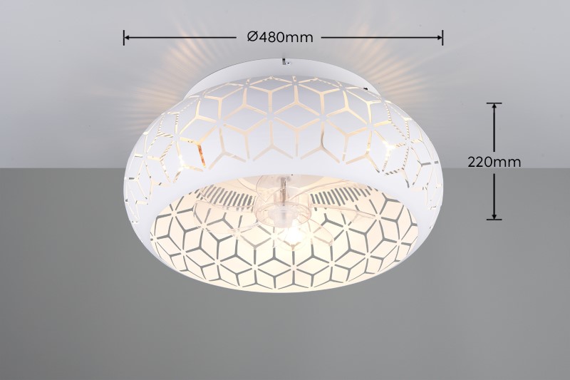 TRIO Reality R61574031 BIDAR stropní svítidlo s ventilátorem D500mm E27 bílá