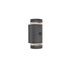 LUTEC 5604014118 FOCUS exteriérové nástenné svietidlo so senzorom 2xGU10 IP44 tmavošedá