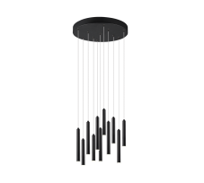 TRIO 321691132 TUBULAR závesné svietidlo LED D400mm 11x2,5W/220lm 3000K matná čierna, switchdimmer