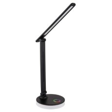 GLOBO 58445B GERALDO stolové svietidlo LED V500mm 5W/538lm 2700+6500+4000K čierna, biela, adaptér, USB kábel, RGB podsvietenie