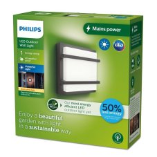 Philips 8720169276888 UltraEfficient Petronia vonkajšie nástenné svietidlo LED 3,8W/800lm 2700K IP44 antracit