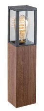 RABALUX 7196 Wales exteriérové stojanové svítidlo/sloupek V420mm 1xE27 IP44 imitace dřeva, průhledná