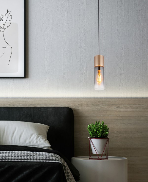 GLOBO 21000HCA ANNIKA závesné svietidlo D100mm 1xE27 kávová, dymová