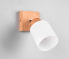 TRIO Reality R81111030 ASSAM nástěnné bodové svítidlo/spot 1xE14 dřevo, bílá