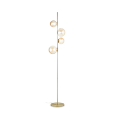 Ideal Lux 317816 PERLAGE stojací lampa 4xG9 V1640mm saténová mosadz, jantarová