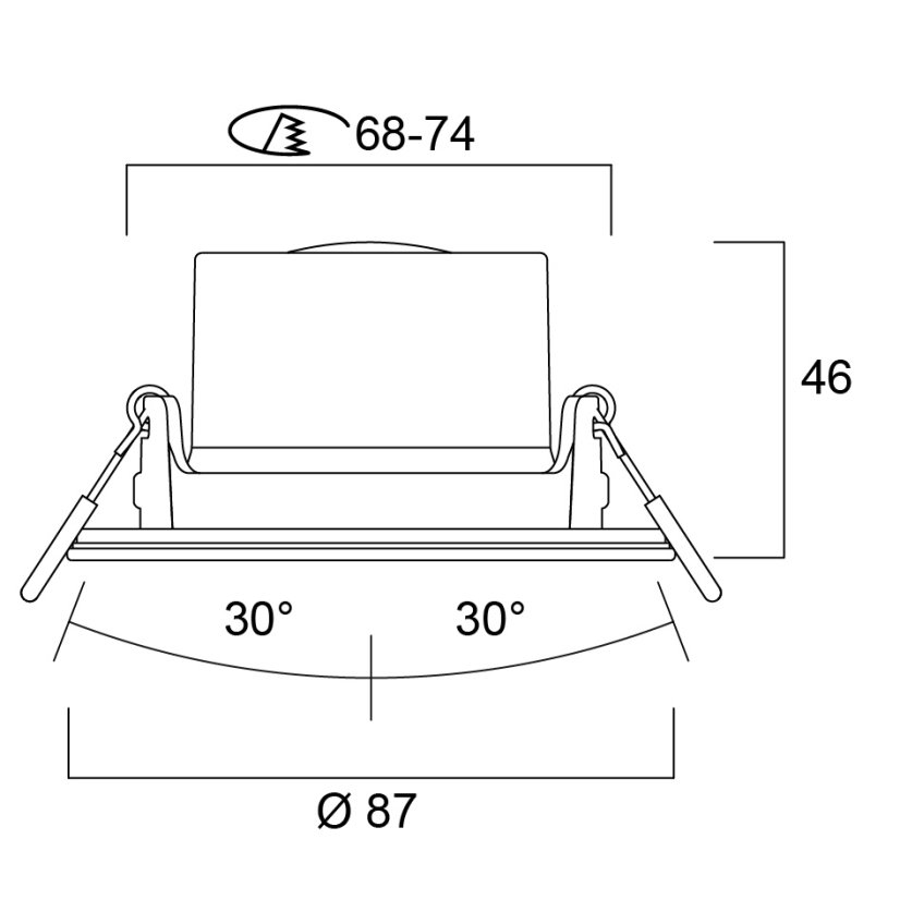 SYLVANIA 0090011 SylSpot zápustné svietidlo D87mm LED 4,8W 500lm 3000K IP44/20 biela