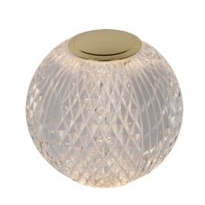 LUCIDE 13599/09/60 CINTRA dotyková stolní lampička V87mm LED 1,5W/95lm 3000K mosazná, průhledná, nabíjecí baterie, 3StepDIM