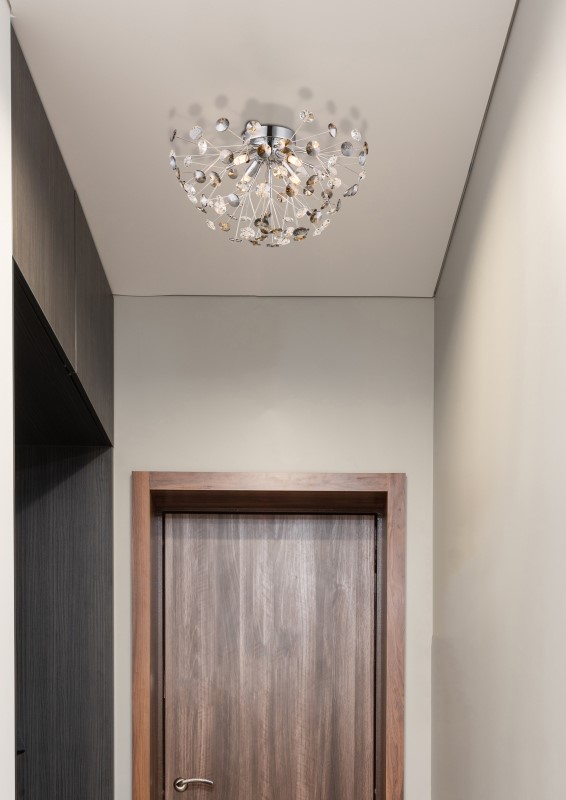 GLOBO 64135DC KATRINA stropní svítidlo D450mm 4xG9 3,5W/350lm 3000K chromová, kouřová