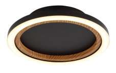 GLOBO 67356D DAKARI I stropní svítidlo D205mm LED 12W 1430/490lm 3000K černá, imitace dřeva